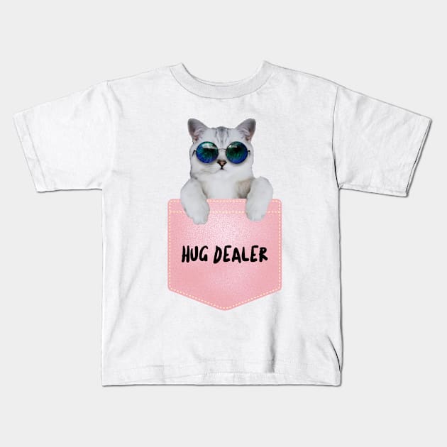 Cool Cat with Glasses Kids T-Shirt by MinimalSpace